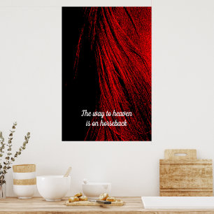 Red Horse Mane Abstrakt Poster