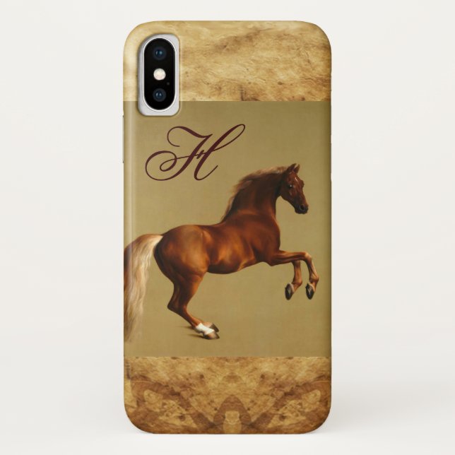 RED HORSE Parchment Monogram Case-Mate iPhone Hülle (Rückseite)