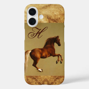 RED HORSE Parchment Monogram iPhone 16 Hülle