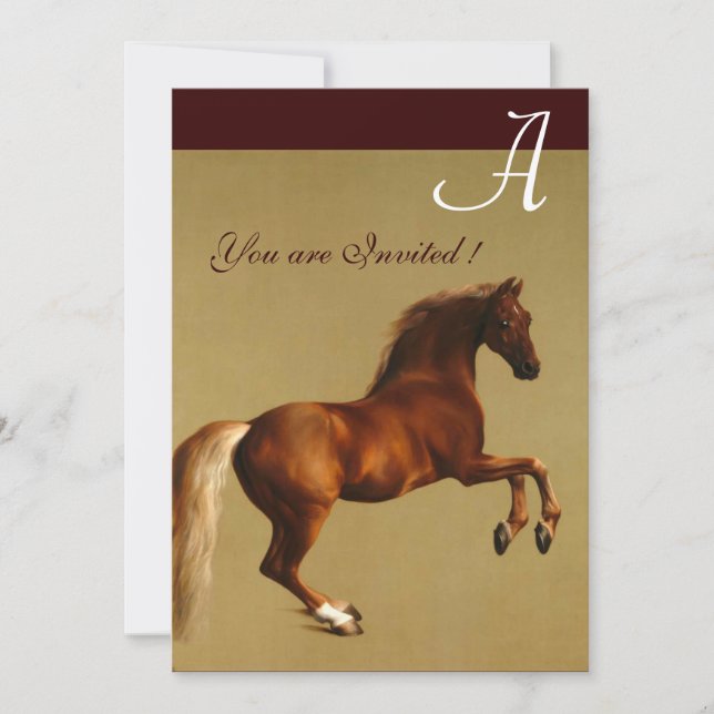 RED HORSE Party Gold Metall Einladung (Vorderseite)