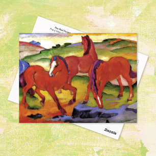 Red Horses Franz Marc Postkarte