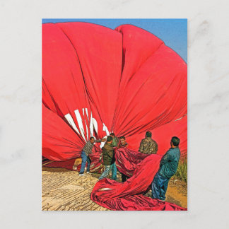 Red Hot Air Ballon - Ansammlung und Verpackung (4) Postkarte