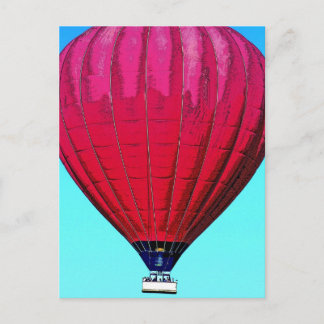 Red Hot Air Ballon in Blue Sky Postkarte