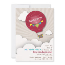 Red Hot Air Balloon und Clouds Kids' Geburtstag