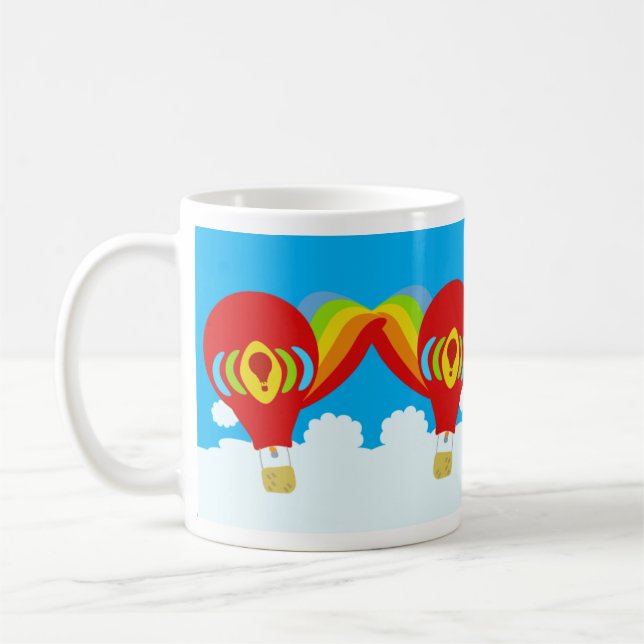 Red Hot Air Balloons Niedliche Fun Muster Tasse (Links)
