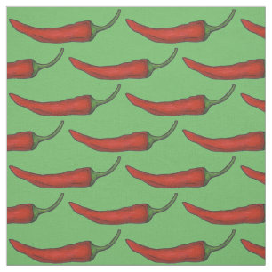 Red Hot Cayenne Chili Paprikaschoten Pepper Fabric Stoff