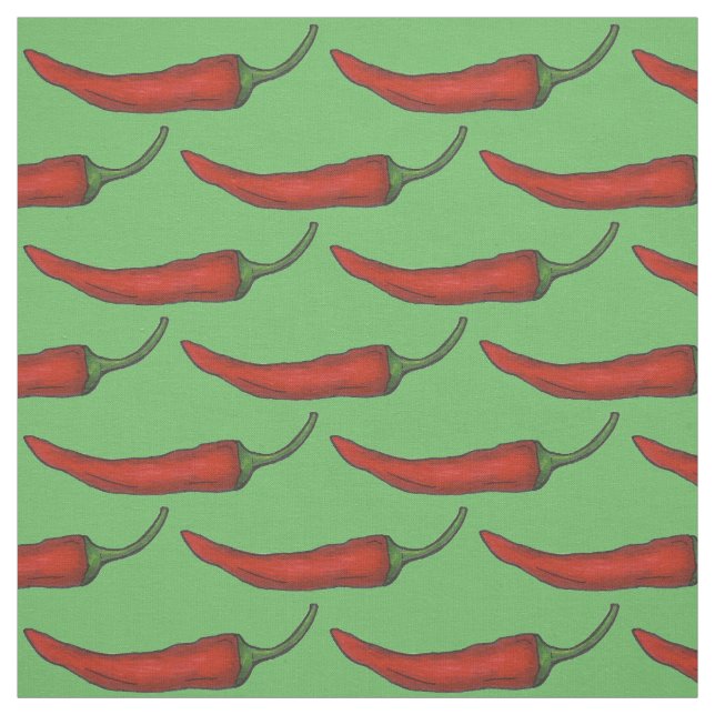 Red Hot Cayenne Chili Paprikaschoten Pepper Fabric Stoff (Muster)