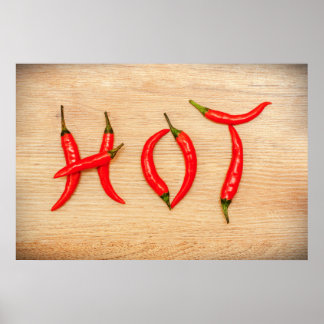 Red Hot Chili Paprikaschoten Buchstaben Word Poste Poster
