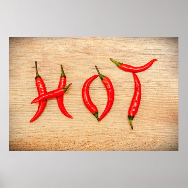 Red Hot Chili Paprikaschoten Buchstaben Word Poste Poster (Vorne)
