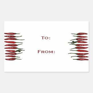 Red Hot Chili Paprikaschoten Geschenkmarke Rechteckiger Aufkleber