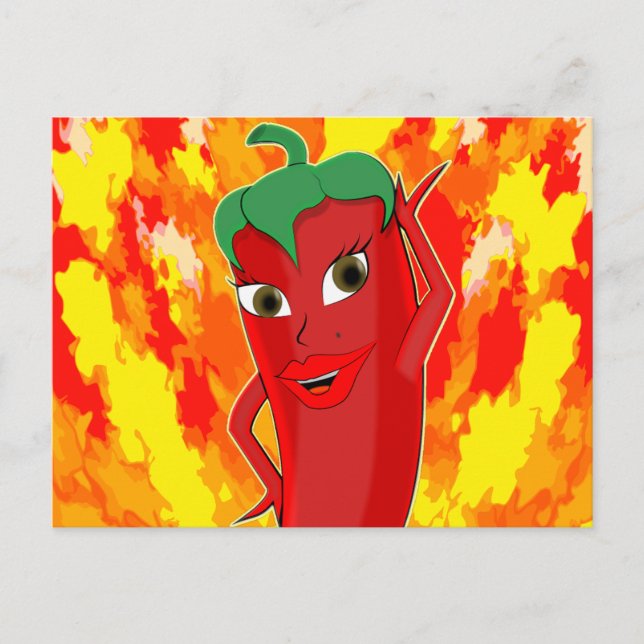 Red Hot Chili Pepper Diva Postkarte (Vorderseite)