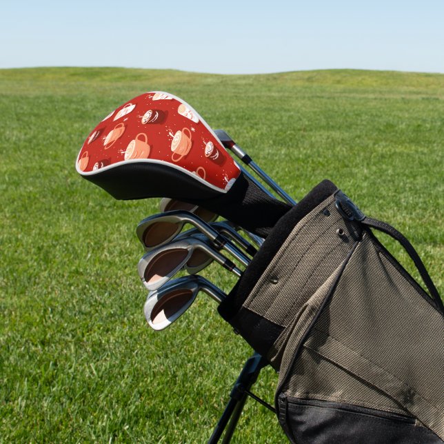 Red Hot Coffee & Cococoa Design Golf Headcover (In SItu)