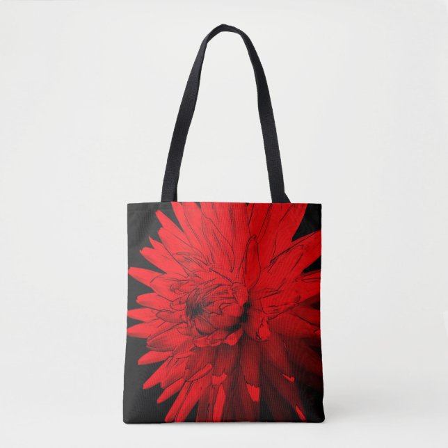 Red Hot Dahlia Abstrakte Blume Art (Vorderseite)