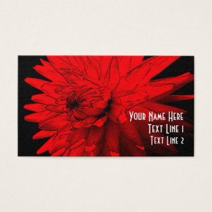 Red Hot Dahlia Blume Business Card