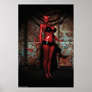 Red Hot Devil Woman Pin-Up Poster