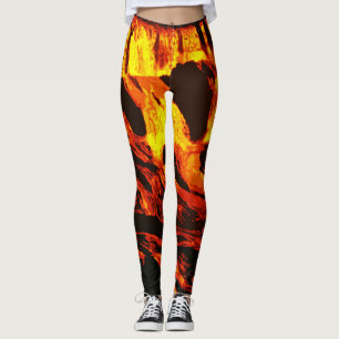Red Hot Flows Lava Leggings