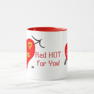 Red HOT for You Blue-Mit Augen Girl Valentine's Da Tasse