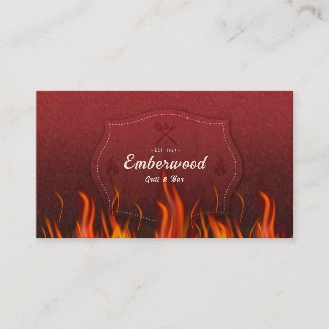 Red Hot Grill Business Card Visitenkarte (Vorderseite)