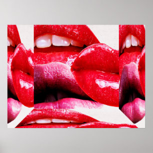 Red Hot Lipstick Lippen Poster