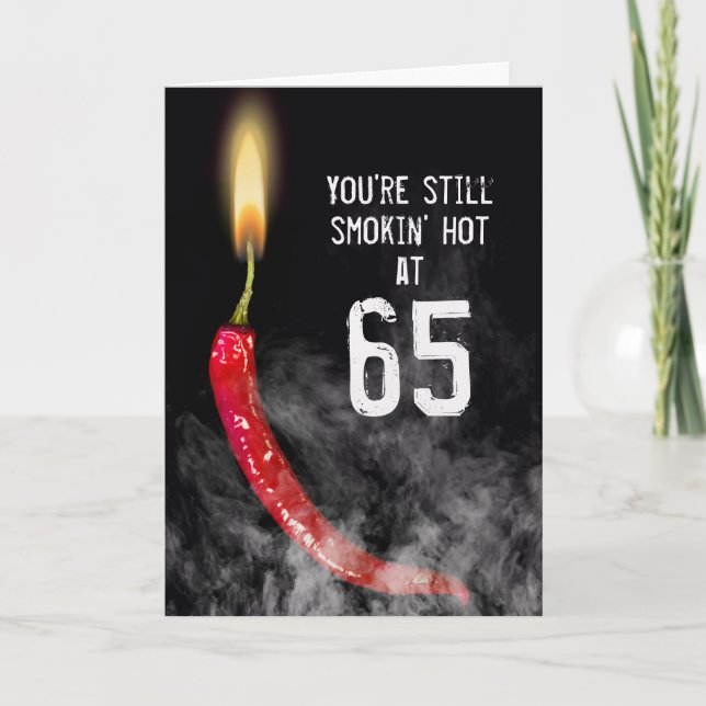 Red Hot Pepper 65. Geburtstagkarte Karte (Vorderseite)