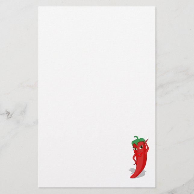 Red Hot Pepper Diva Briefpapier (Vorderseite)