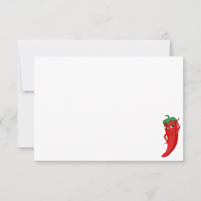 Red Hot Pepper Diva Cute Custom Blank Mitteilungskarte (Vorderseite)