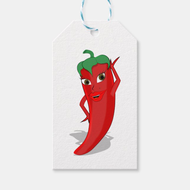 Red Hot Pepper Diva Fiesta Geschenk Tag Geschenkanhänger (Vorderseite)