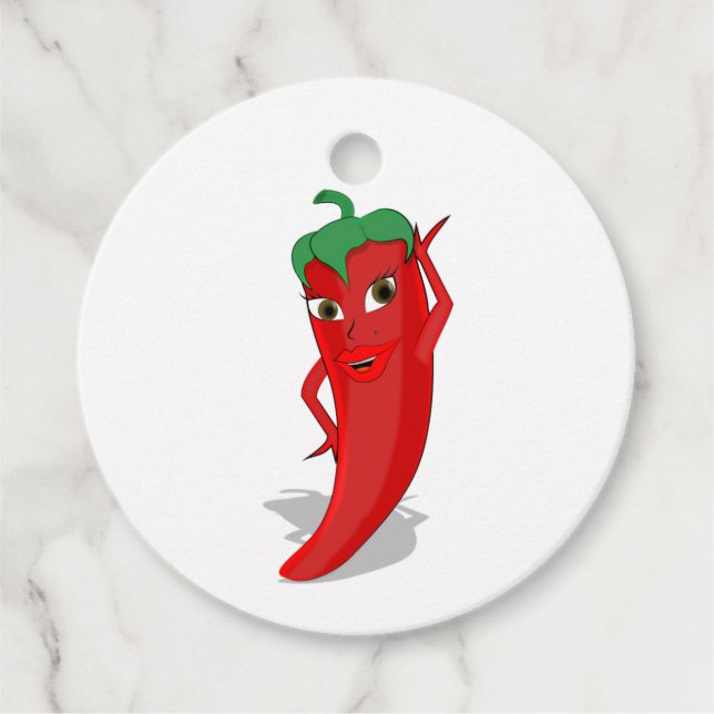 Red Hot Pepper Diva Fiesta Geschenkanhänger (Vorderseite)