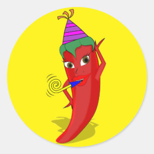 Red Hot Pepper Diva Geburtstagsfeier Custom Runder Aufkleber