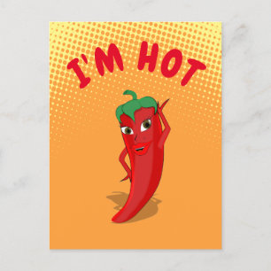 Red Hot Pepper Diva Gradient Postkarte
