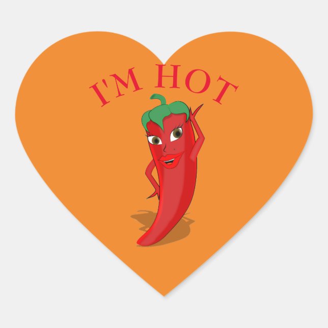 Red Hot Pepper Diva Herz geformt Herz-Aufkleber (Vorderseite)