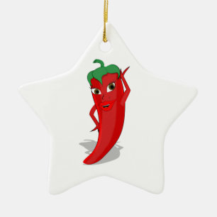 Red Hot Pepper Diva Keramik Ornament