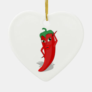 Red Hot Pepper Diva Keramik Ornament
