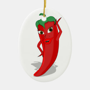 Red Hot Pepper Diva Keramik Ornament