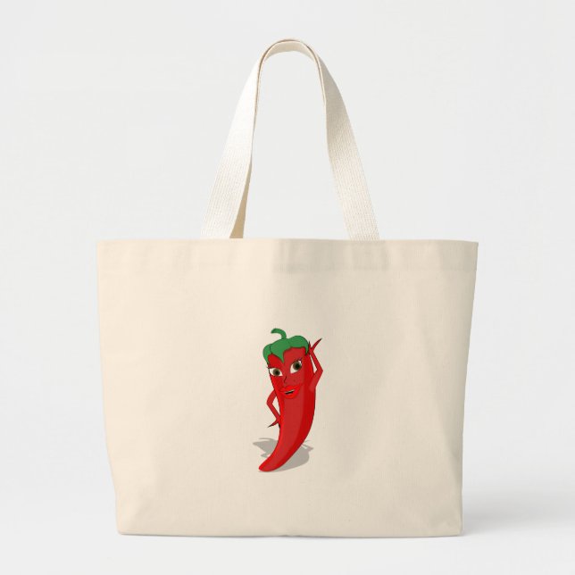 Red Hot Pepper Diva Large Jumbo Stoffbeutel (Vorne)