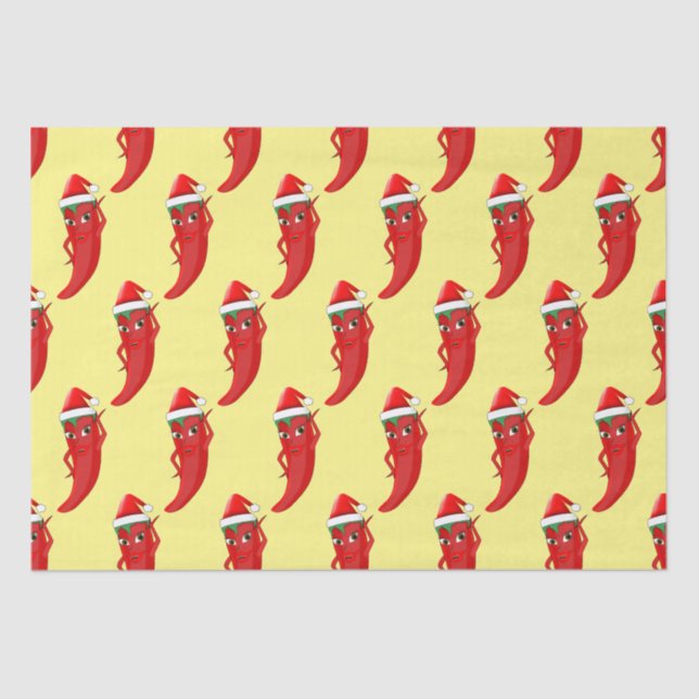 Red Hot Pepper Diva mit Santas-Hut Seidenpapier (Vorderseite)