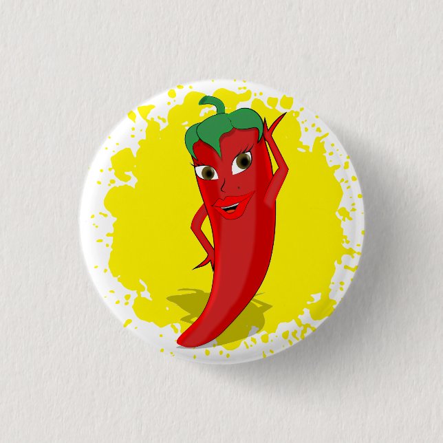 Red Hot Pepper Diva Paint Spritzer Button (Vorderseite)