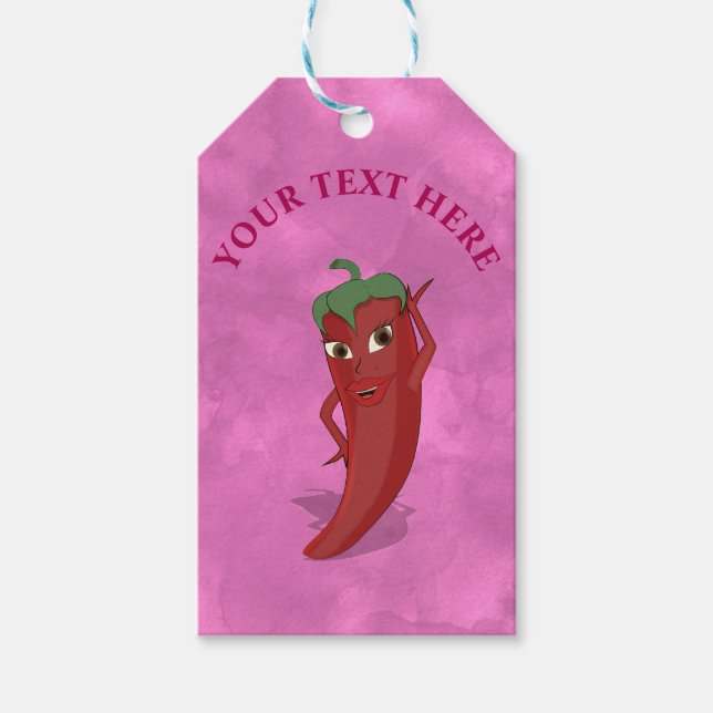 Red Hot Pepper Diva Pink Farbe Geschenkanhänger (Vorderseite)