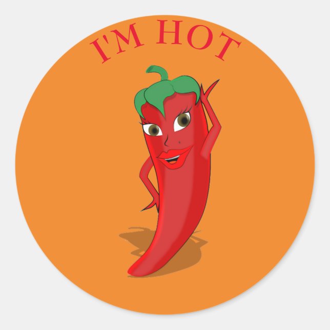 Red Hot Pepper Diva Runder Aufkleber (Vorderseite)