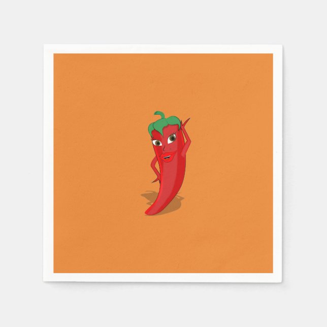 Red Hot Pepper Diva Serviette (Vorderseite)
