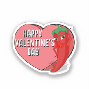 Red Hot Pepper Diva Valentines Aufkleber