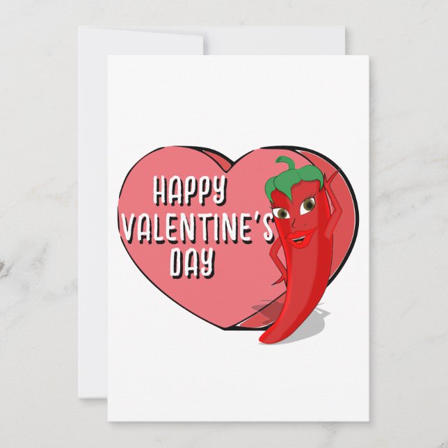 Red Hot Pepper Diva Valentines Einladung (Vorderseite)