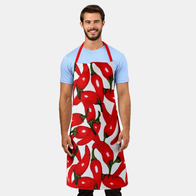 Red Hot Peppers Spicy  Schürze (Getragen)