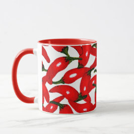 Red Hot Peppers Spicy  Tasse