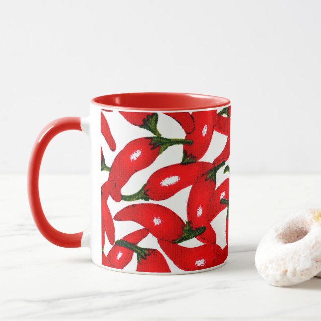 Red Hot Peppers Spicy  Tasse (Mit Donut)