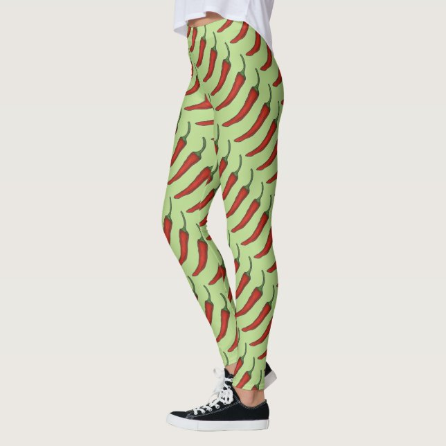 Red Hot Spicy Chili Chile Pepper Paprikaschoten Le Leggings (Links)