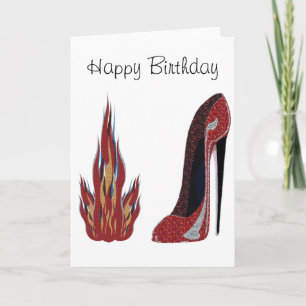 Red Hot Stiletto Shoe Art Karte