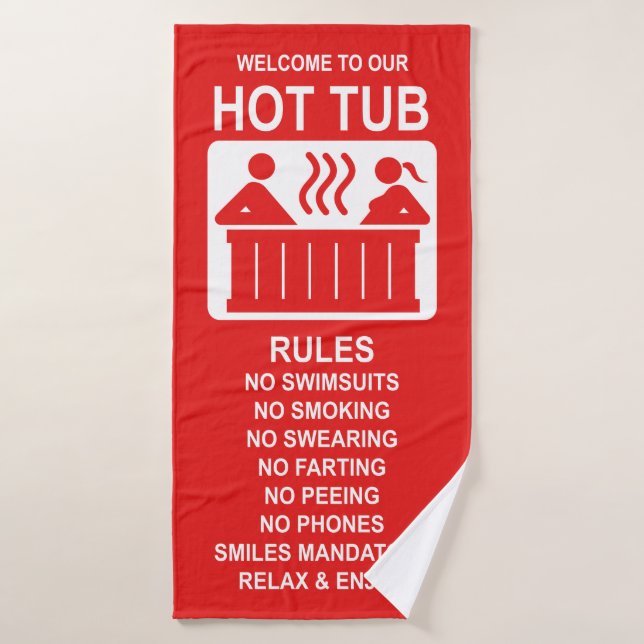 Red Hot Tub Regeln Badehandtuch (Badehandtuch)