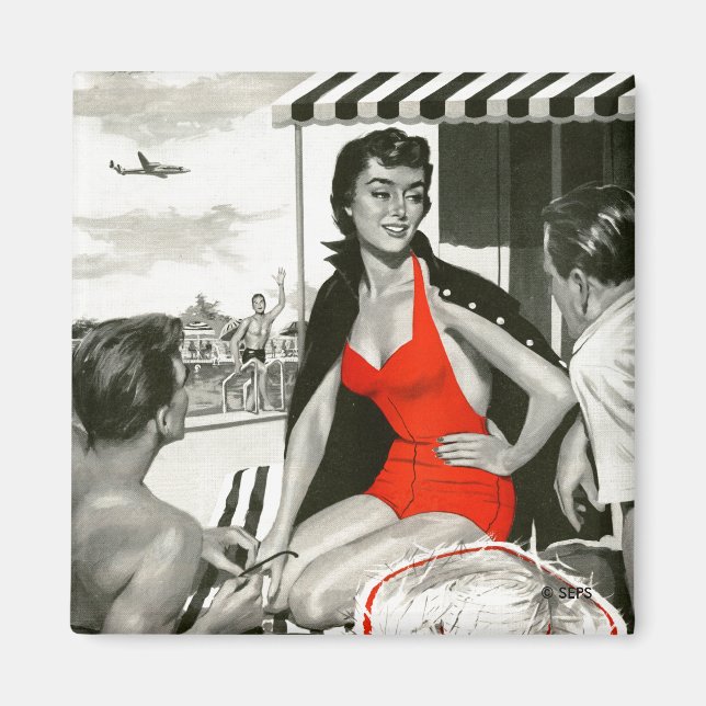 Red Hot Woman Magnet (Vorne)