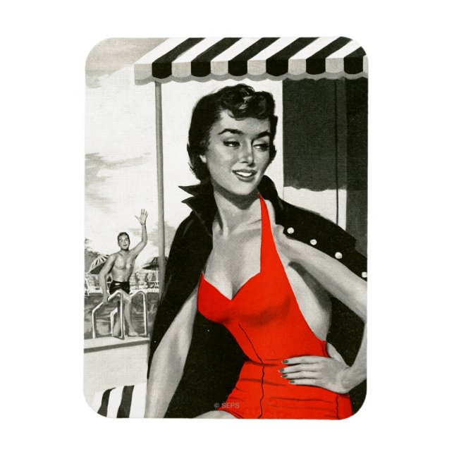 Red Hot Woman Magnet (Vertikal)